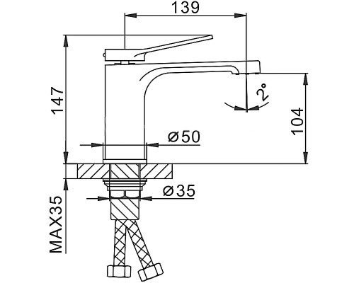 Смеситель для раковины Frap H45 F1045 Белый Хром