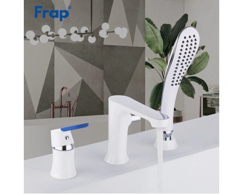 Смеситель на борт ванны Frap H34 Белый Хром