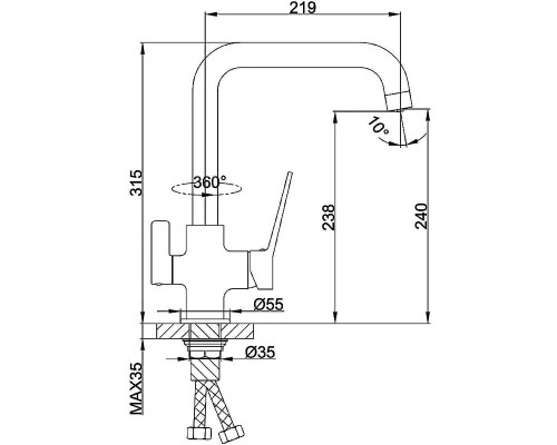 Смеситель для кухни Frap H62 F4362 Черный матовый