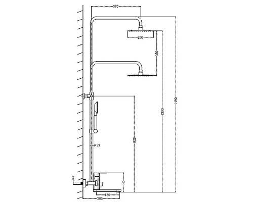 Душевая система Frap H805 F24805 Нержавеющая сталь