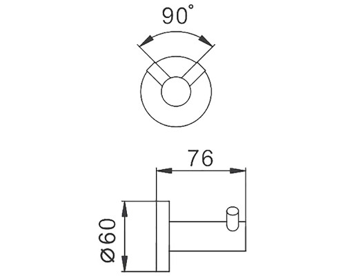 Двойной крючок Frap F302 F30205-2 Черный матовый