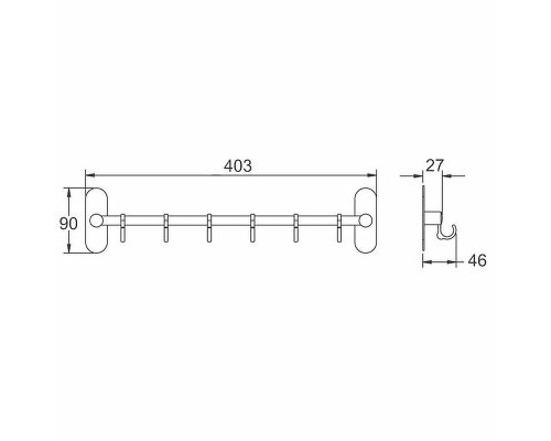 Вешалка для полотенец Frap F38 F3816-6 Хром