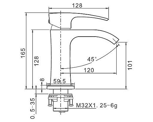 Смеситель для раковины Gappo G07-4 G1007-4 Бронза