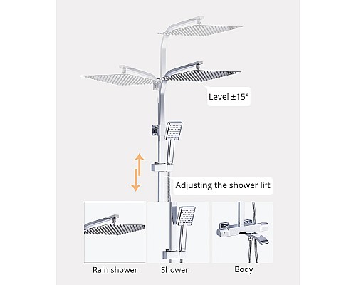 Душевая система Gappo G07 G2407-40 с термостатом Хром