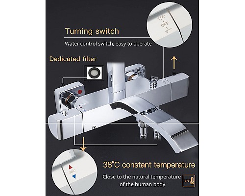 Душевая система Gappo G07 G2407-40 с термостатом Хром