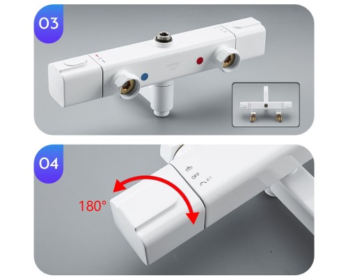 Душевая система Gappo G91 G2491-8 с термостатом Белая