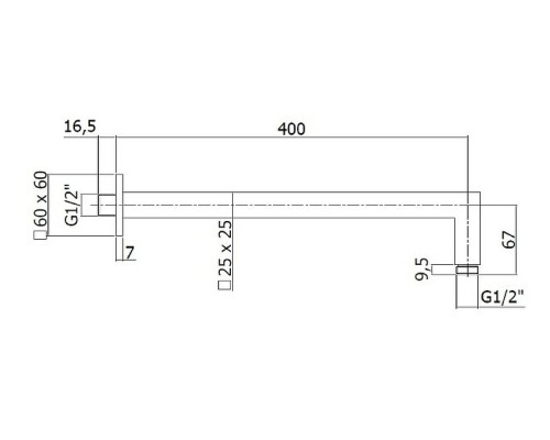 Кронштейн для верхнего душа Paffoni Syncro ZSOF063ST Сталь