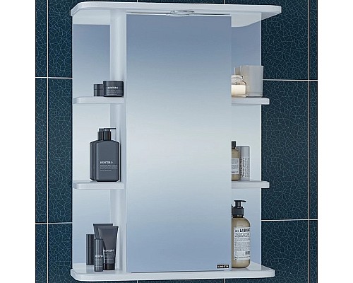 Зеркальный шкаф СанТа Герда 55 101021 с подсветкой Белый