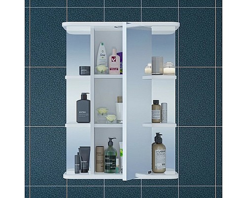 Зеркальный шкаф СанТа Герда 55 101021 с подсветкой Белый