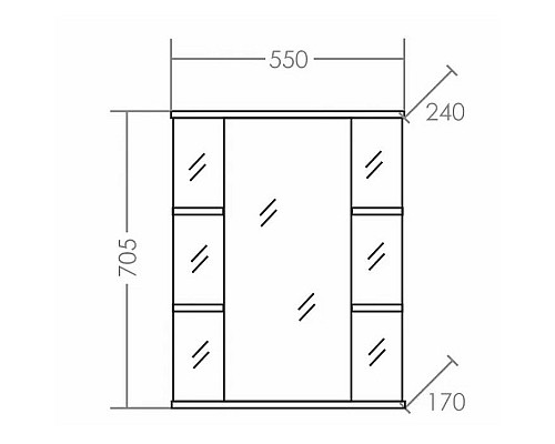Зеркальный шкаф СанТа Герда 55 101021 с подсветкой Белый