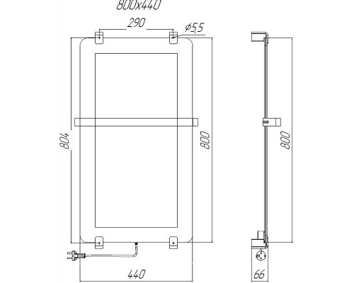 Электрический полотенцесушитель Allen Brau Infinity 44x80 зеркальный