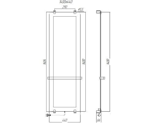 Электрический полотенцесушитель Allen Brau Infinity 44x140 зеркальный