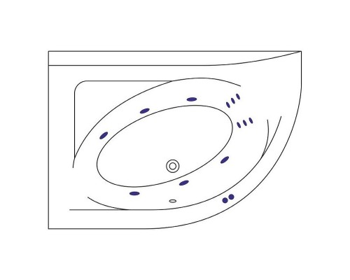 Акриловая ванна Excellent Aquarella 150x100 L WAEX.ARL15.LINE.BR с гидромассажем