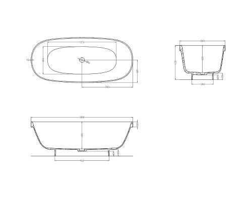 Ванна Salini Greca 180x80 Белый матовый