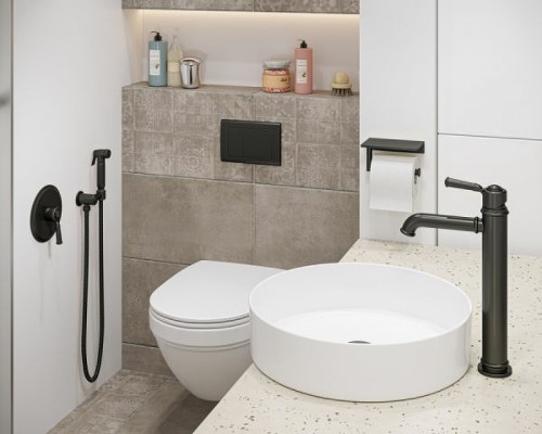 Гигиенический душ со смесителем Timo Arisa 5309/03SM Черный матовый