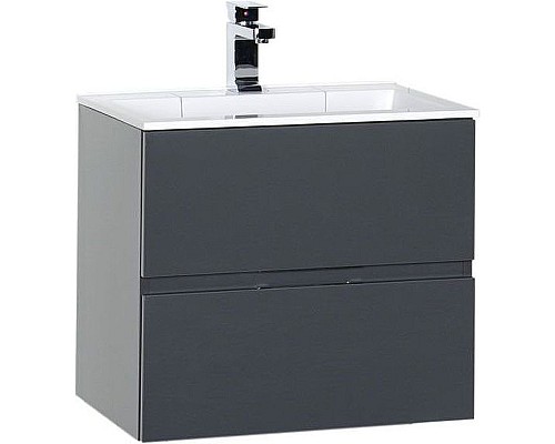 Тумба с раковиной Aquanet Алвита 60 213094 подвесная Серый антрацит