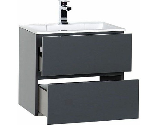 Тумба с раковиной Aquanet Алвита 60 213094 подвесная Серый антрацит