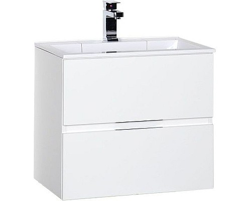 Тумба с раковиной Aquanet Алвита 60 213095 подвесная Белый глянец
