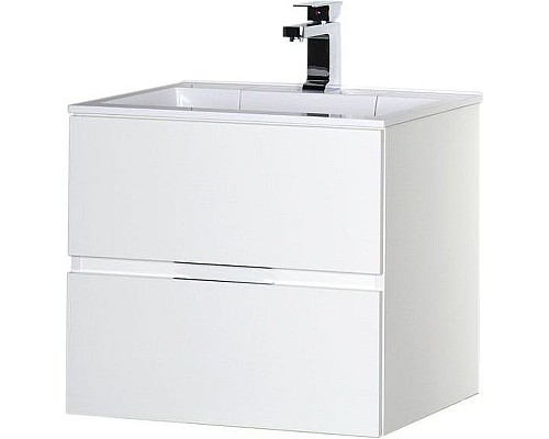 Тумба с раковиной Aquanet Алвита 60 213095 подвесная Белый глянец