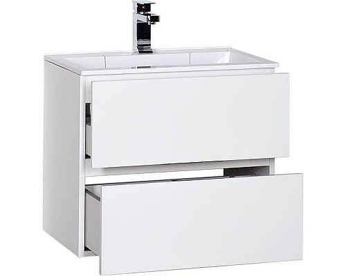 Тумба с раковиной Aquanet Алвита 60 213095 подвесная Белый глянец