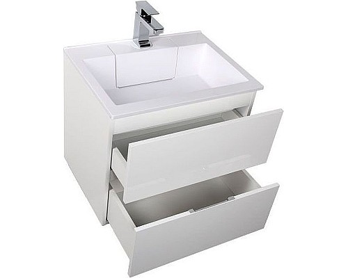 Тумба с раковиной Aquanet Алвита 60 213095 подвесная Белый глянец