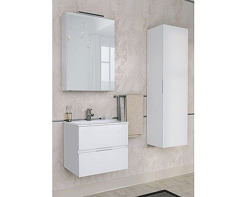 Тумба с раковиной Aquanet Алвита 60 213095 подвесная Белый глянец