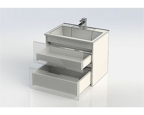 Тумба с раковиной Aquanet Алвита 60 213095 подвесная Белый глянец