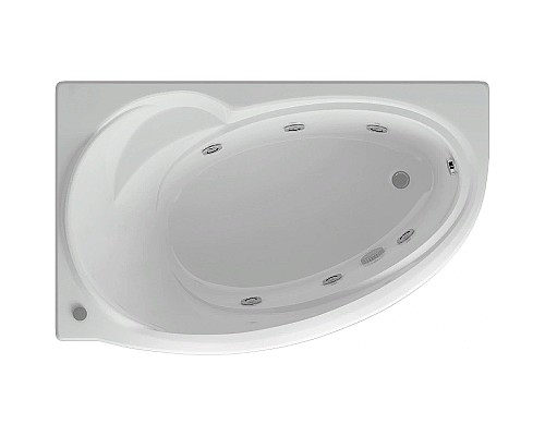 Акриловая ванна Aquatek Бетта 170x97 L BET170-0000012 с гидромассажем с фронтальной панелью с каркасом (разборный) со слив-переливом