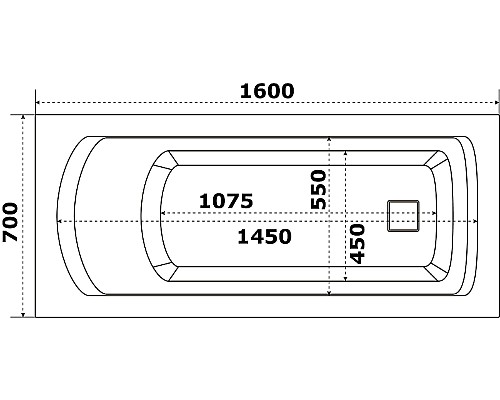 Акриловая ванна Bas Аякс 160x70 В 00129 без гидромассажа