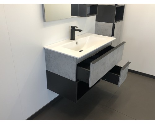 Тумба с раковиной Comforty Франкфурт 75 00-00011080 подвесная Бетон светлый