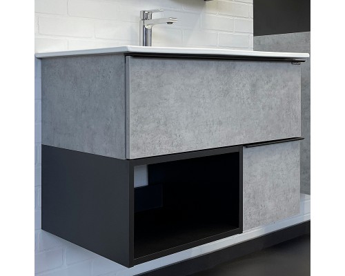 Тумба с раковиной Comforty Франкфурт 75 00-00011080 подвесная Бетон светлый