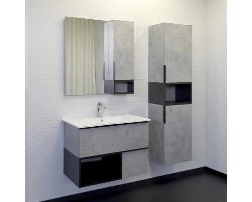 Тумба с раковиной Comforty Франкфурт 75 00-00011080 подвесная Бетон светлый