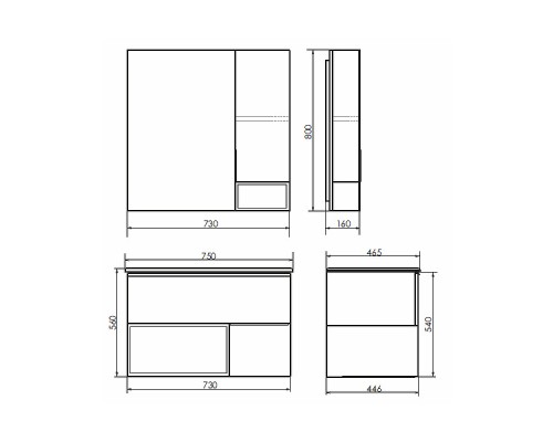 Тумба с раковиной Comforty Франкфурт 75 00-00011080 подвесная Бетон светлый