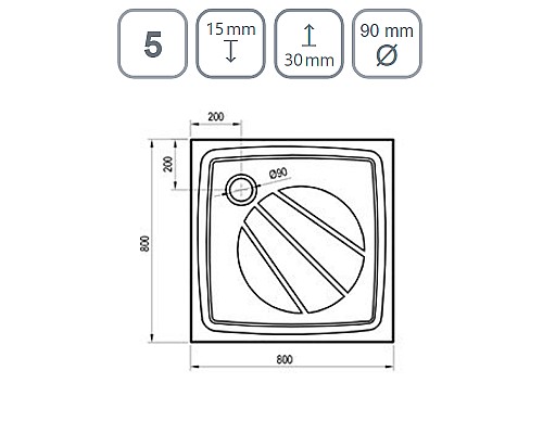 Душевой поддон из искусственного камня Ravak Perseus Pro 80х80 XA034401010WM Белый матовый