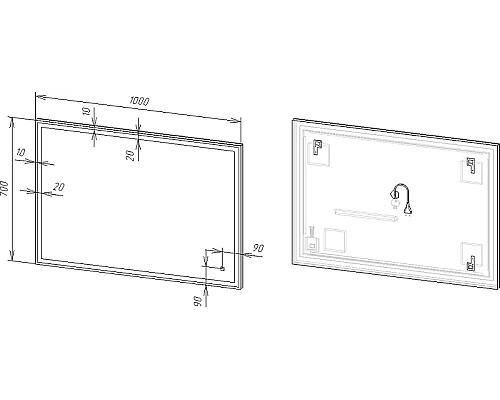 Зеркало DIWO Дмитров 100 ЗЛП118 с подсветкой с сенсорным выключателем