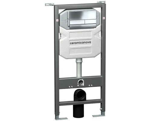 Комплект унитаза с инсталляцией Ceramicanova Metric CN3007_1002CH_1000 с сиденьем Микролифт и клавишей смыва Хром
