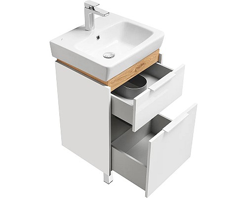 Тумба с раковиной STWORKI Дублин 50 406297 Белая Светлое дерево