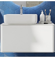 Тумба с раковиной STWORKI Ноттвиль 80 431035 подвесная Белая матовая