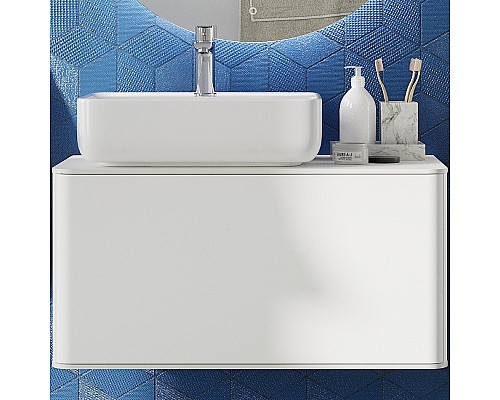 Тумба с раковиной STWORKI Ноттвиль 80 431035 подвесная Белая матовая