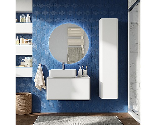 Тумба с раковиной STWORKI Ноттвиль 80 431035 подвесная Белая матовая