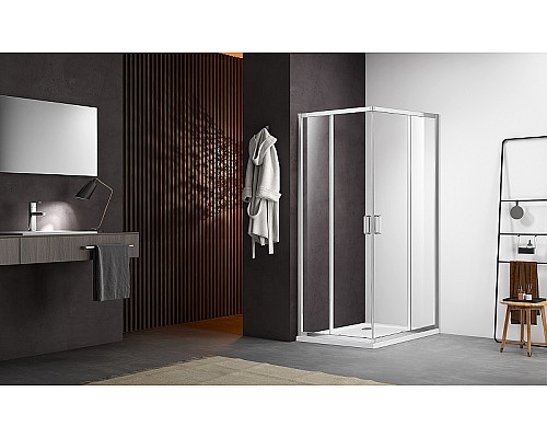 Душевой уголок Aquatek 100х100 AQ ARI KV 10020CH профиль Хром стекло прозрачное