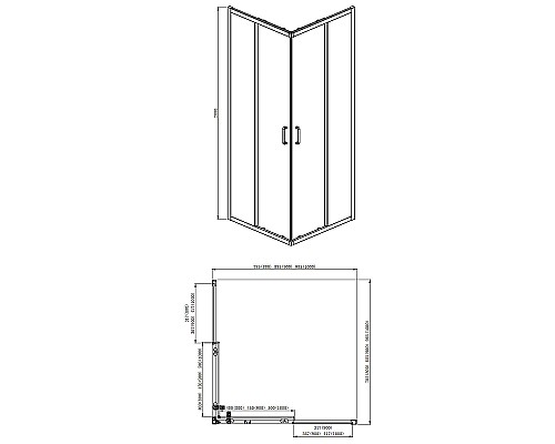 Душевой уголок Aquatek 100х100 AQ ARI KV 10020CH профиль Хром стекло прозрачное