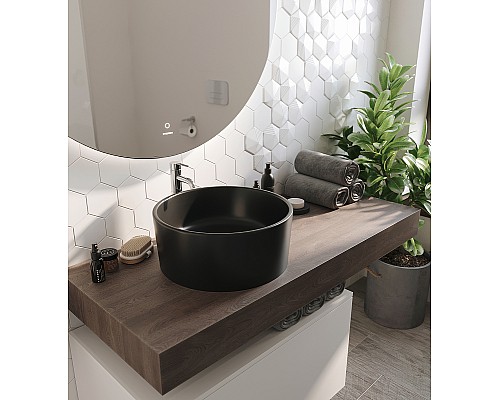 Комплект мебели для ванной STWORKI Ольборг 120 481991 подвесная Белая матовая Дуб карпентер