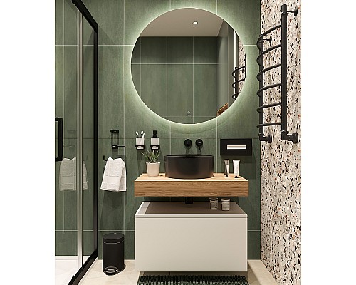 Комплект мебели для ванной STWORKI Ольборг 80 483333 подвесная Белая матовая Дуб французский