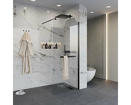 Душевая перегородка Niagara Nova 120 NG-681-12BLACK профиль Черный стекло прозрачное