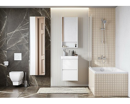 Зеркальный шкаф Aquaton Сканди 45 1A252002SD010 Белый Зеркальный шкаф Aquaton Сканди 45 1A252002SD010 Белый