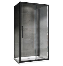 Душевой уголок Abber Schwarzer Diamant 120х75 профиль Черный стекло прозрачное, арт