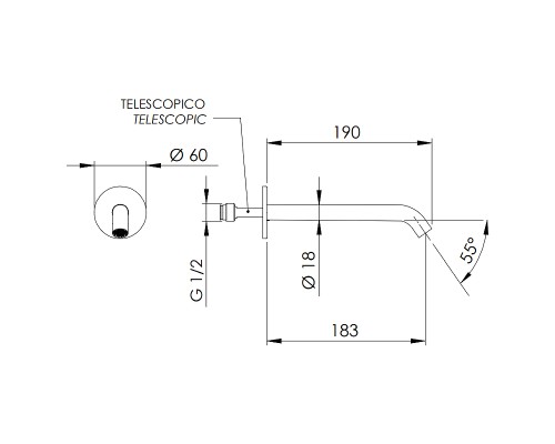 Излив для смесителя Remer X-Style 91XL Хром
