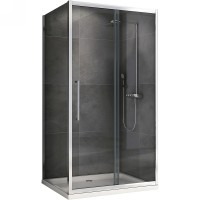 Душевой уголок Abber Schwarzer Diamant 170x85 профиль Хром стекло прозрачное