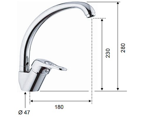 Смеситель для кухни Remer Kiss K42 Хром